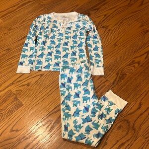 Roberta Roller Rabbit White Pajama Set with Blue & Teal Animal Print